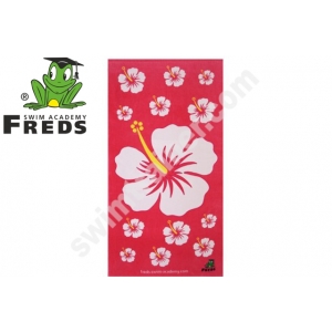 FREDS SWIM ACADEMY SUN & FUN RĘCZNIK HIBISKUS Z WELURU RÓŻOWY 70x140